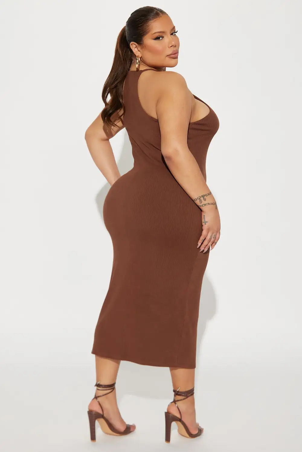 Tie Back Crosscriss Maxi Pencil Dress