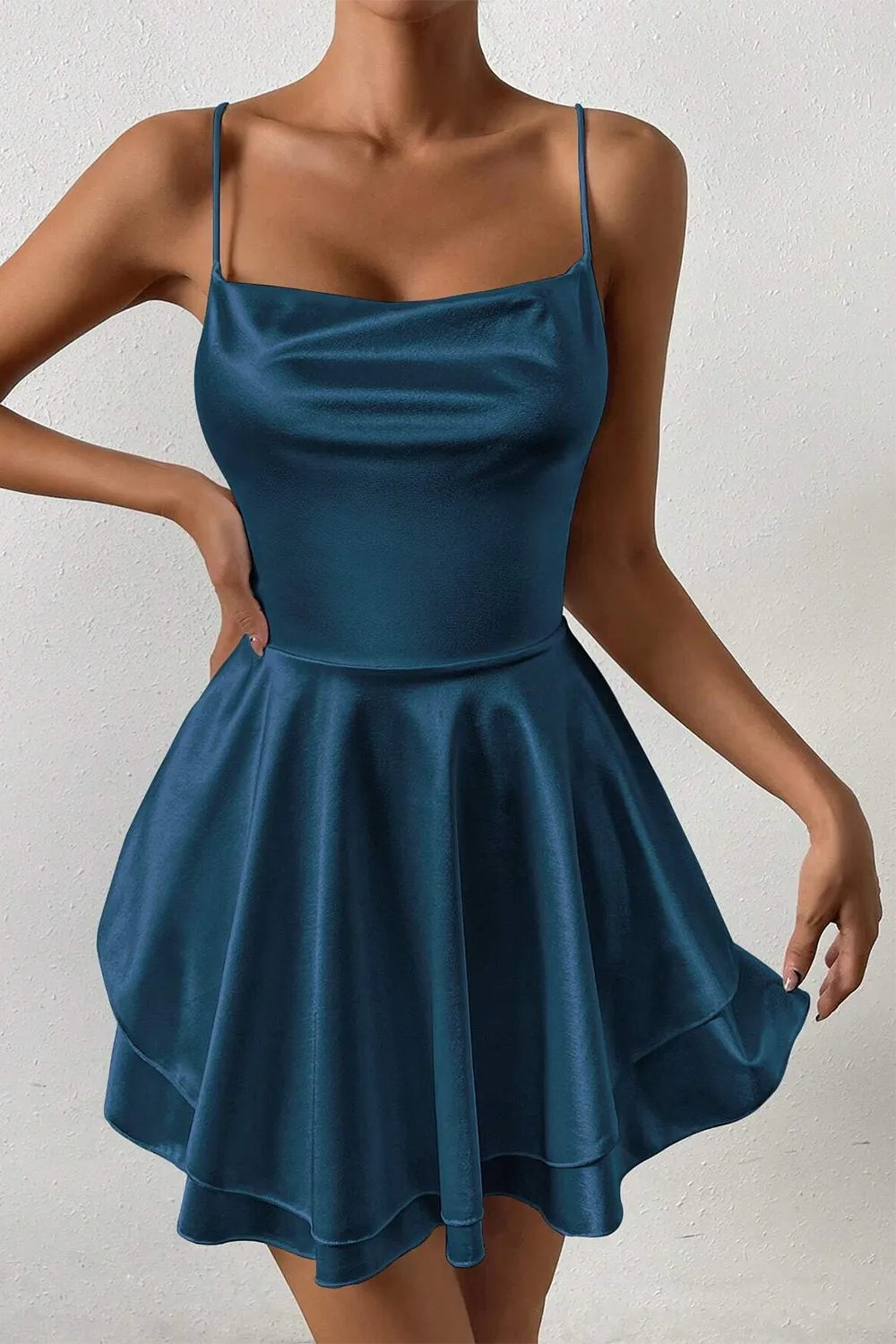 Ladies' Solid Color Spaghetti Strap Dress