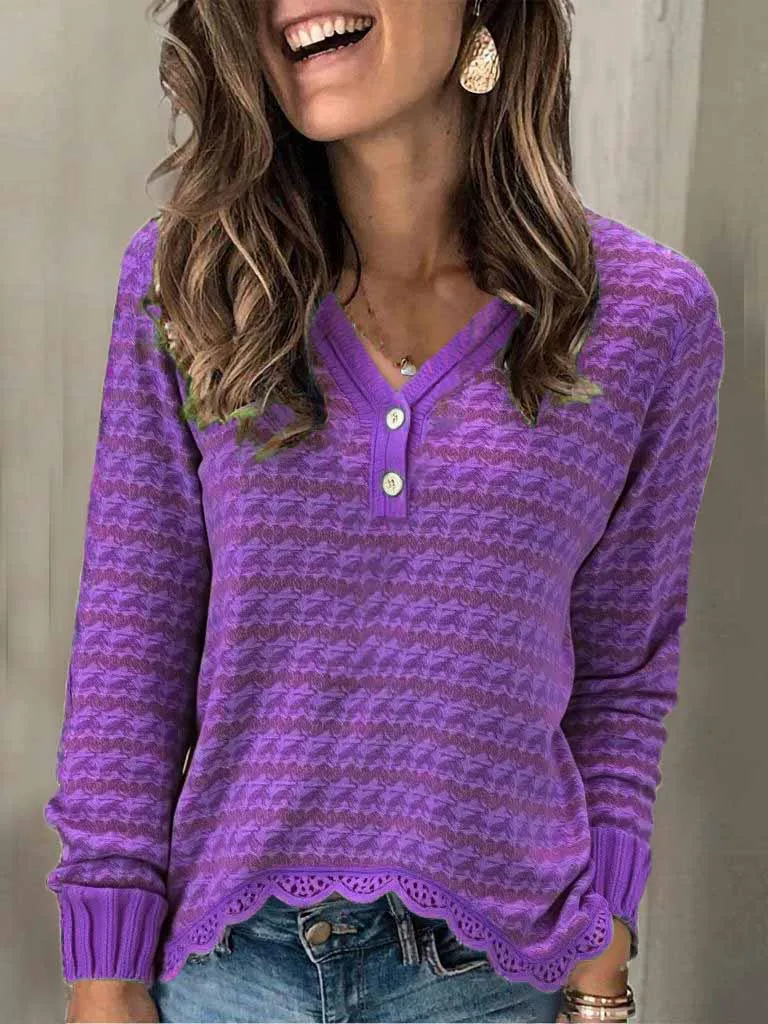 Heymiss Womens Sweatshirts V Neck Long Sleeve Shirts Loose Casual Fall Fashion Sweaters S-2XL