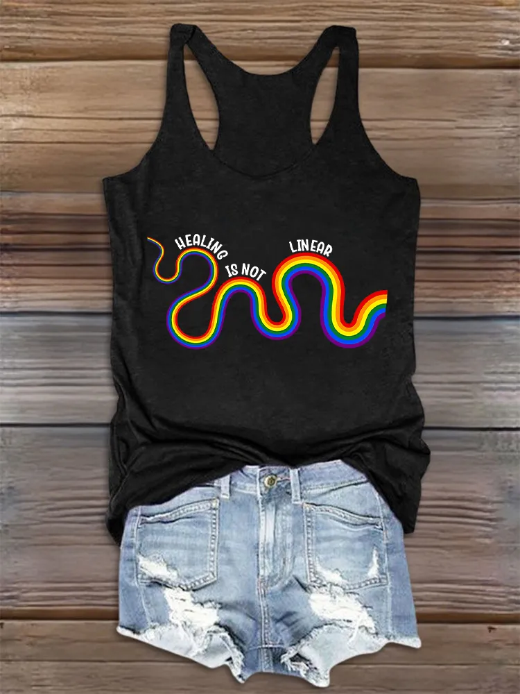 Women'S Round-Neck Sleeveless Vest Healing Is Not Linear Prints