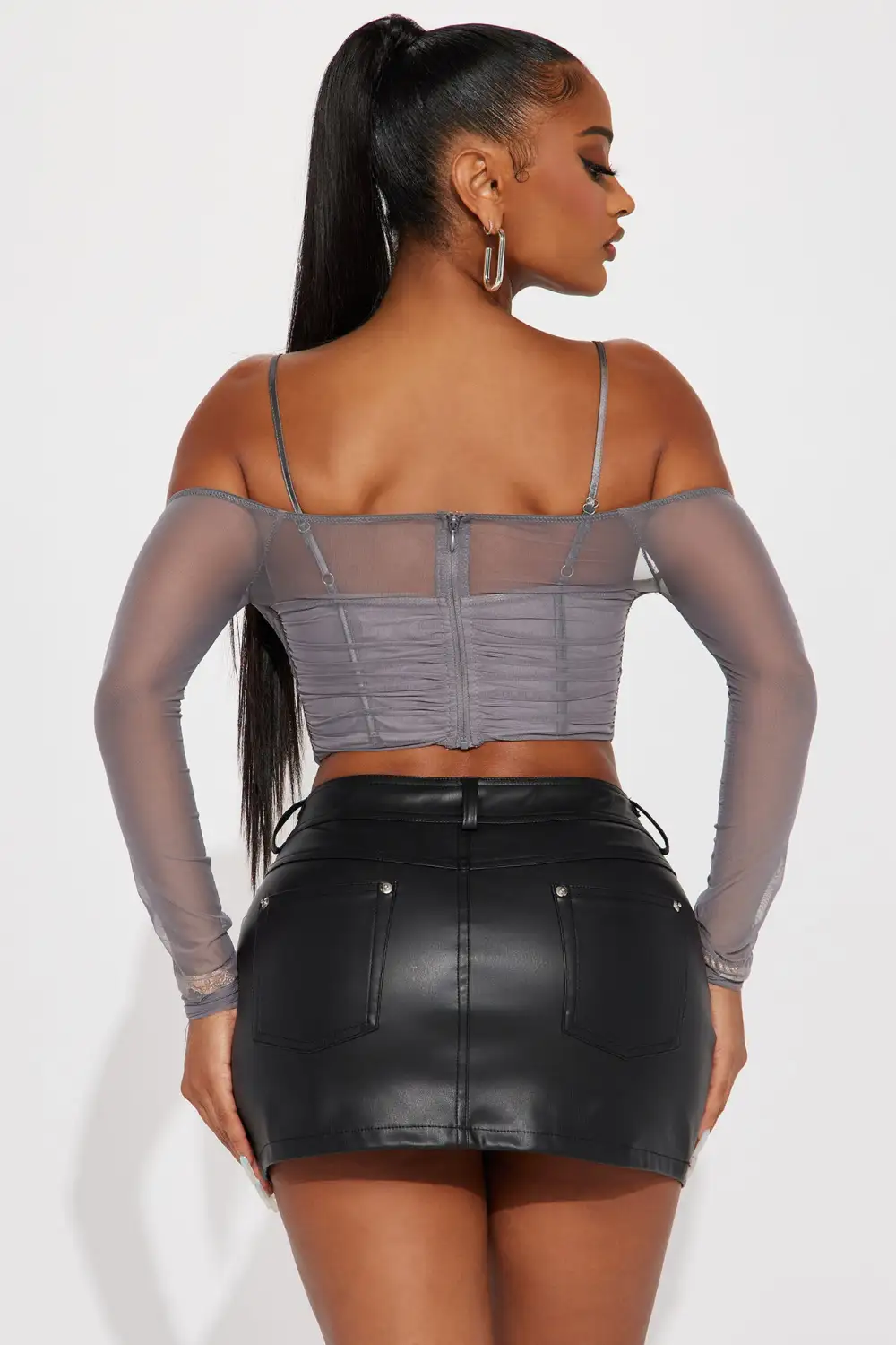 Emma Mesh Corset - Grey