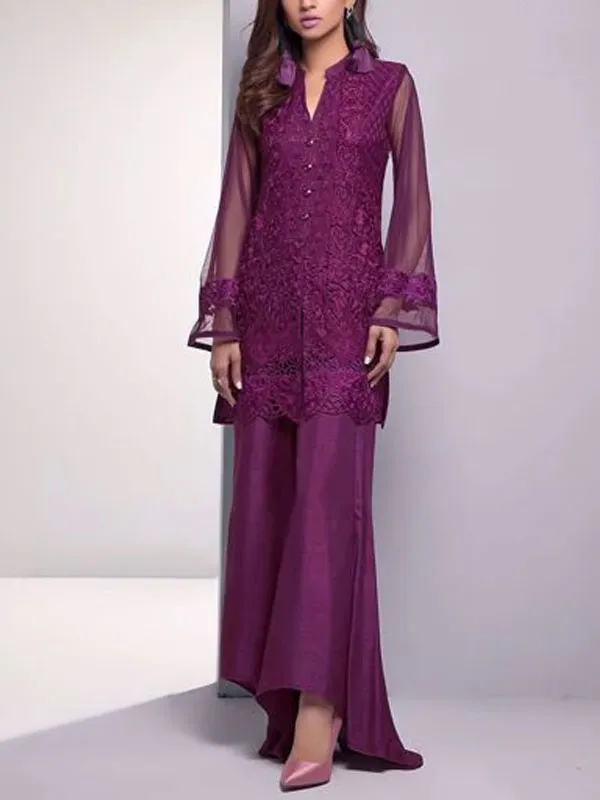 Lace mesh temperament shirt top ladies suit