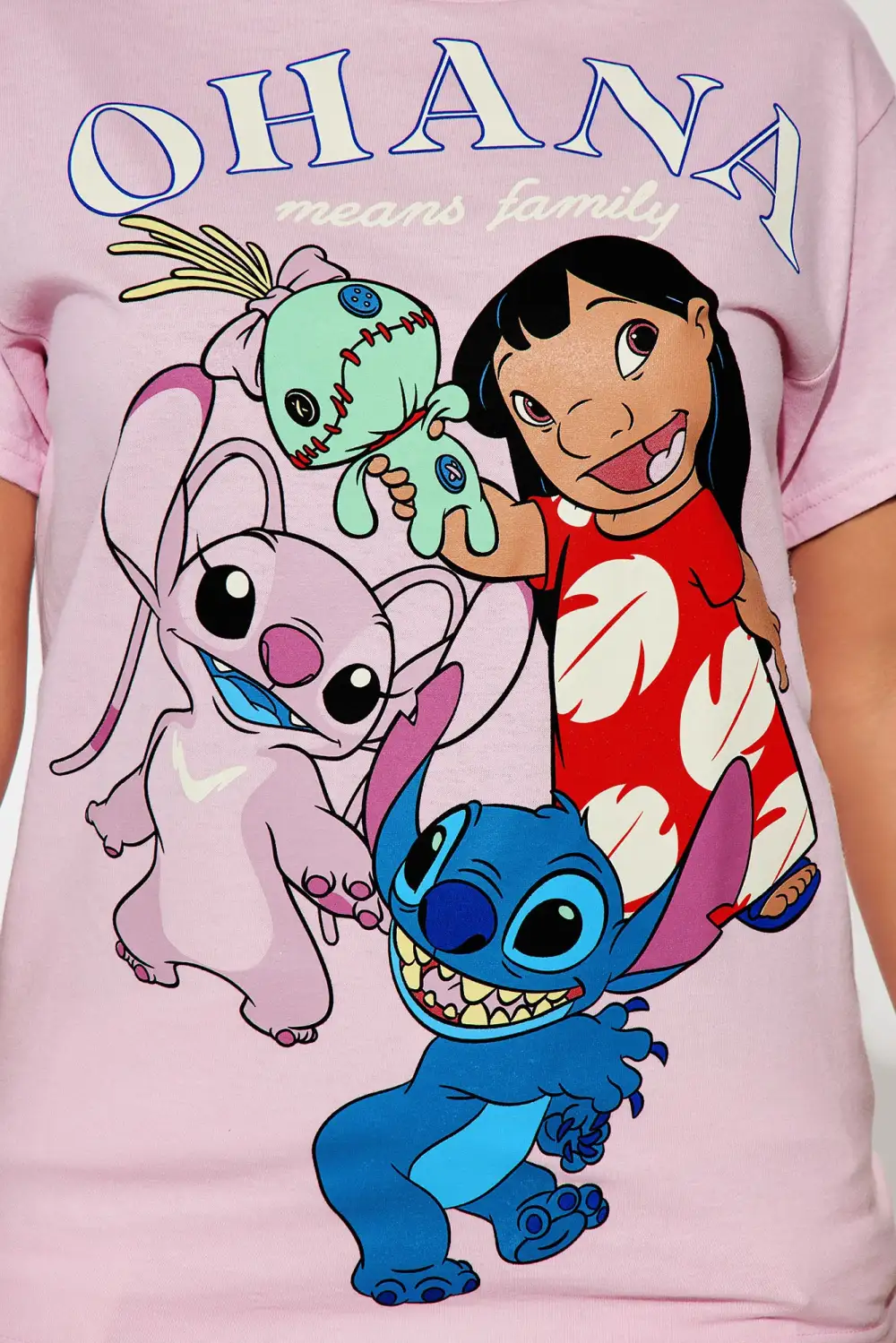 Ohana Means Family Graphic Tshirt - Pink