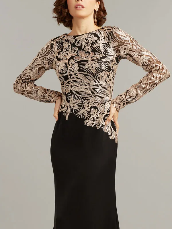 Velvet with rope embroidery ladies dress