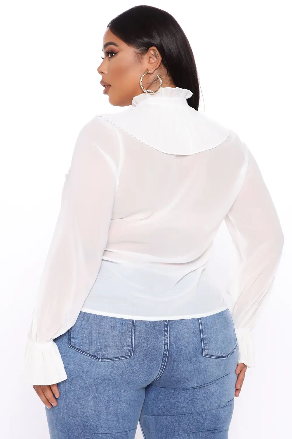 Looking For My Check Ruffle Shirt - White