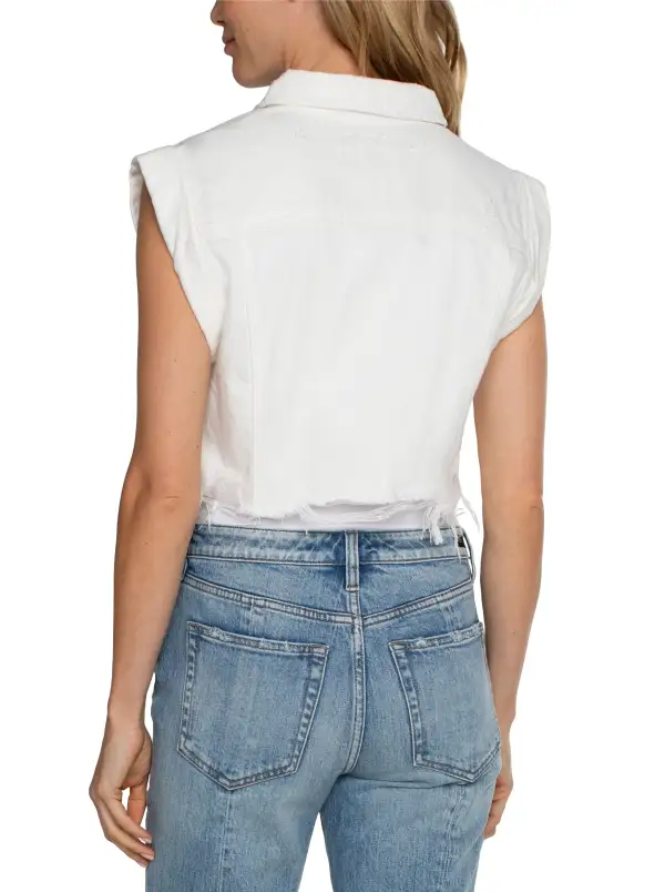 Cropped Sleeveless Jacket