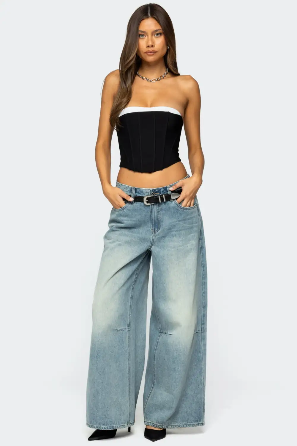 Ryla Contrast Layered Mesh Corset