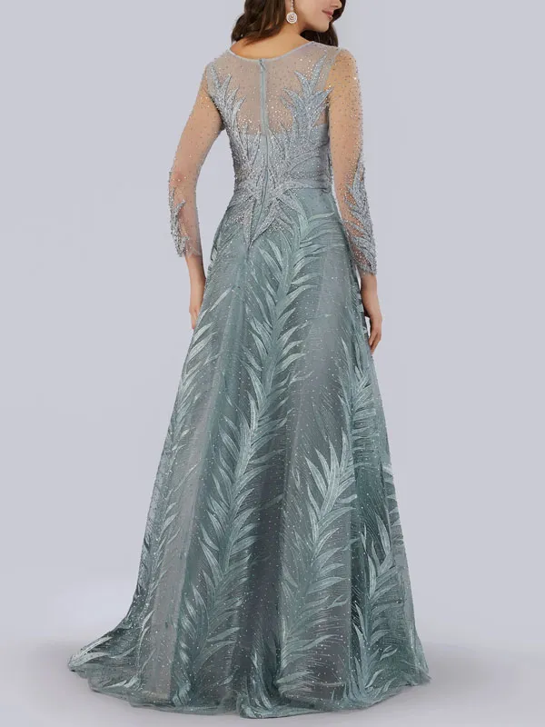 Lace see-through elegant ladies wedding dress