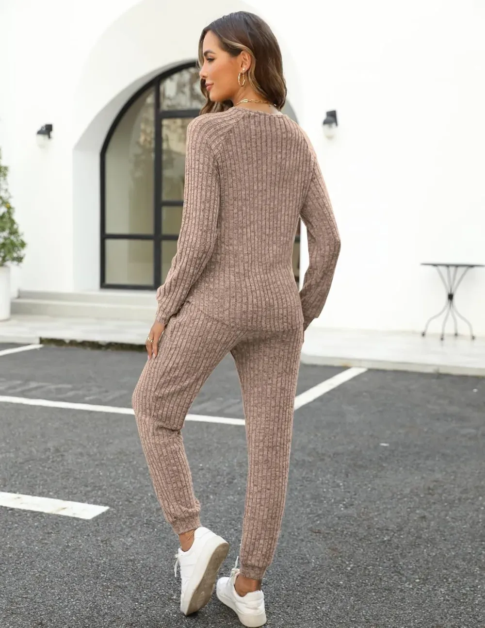 Two Piece Outfits for Women Lounge Sets Button Down Sweatshirt Sweatpants Sweatsuits Set with Pockets