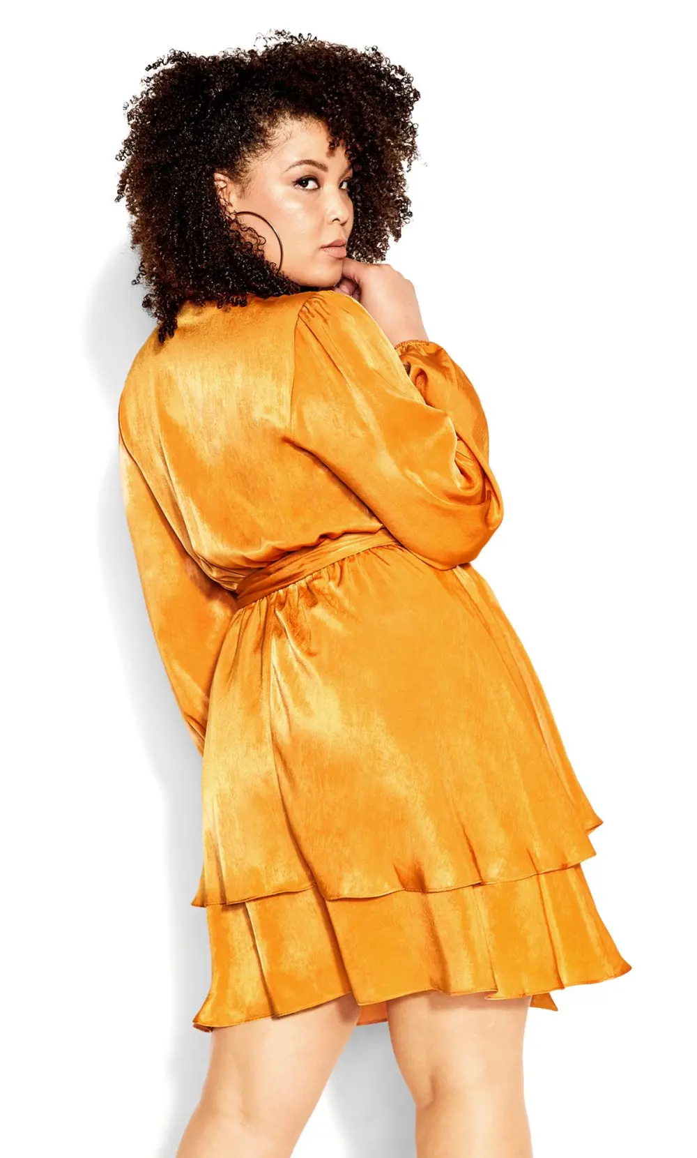 Evans Gold Frill Wrap Mini Dress