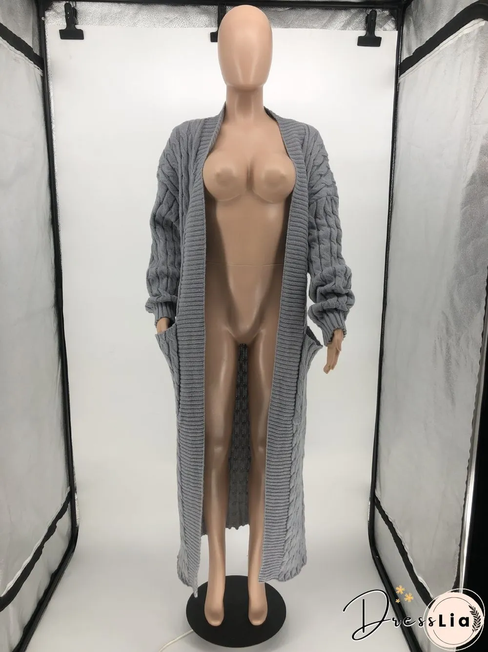 Winter Crochet Loose Long Twist Sweater Cardigan