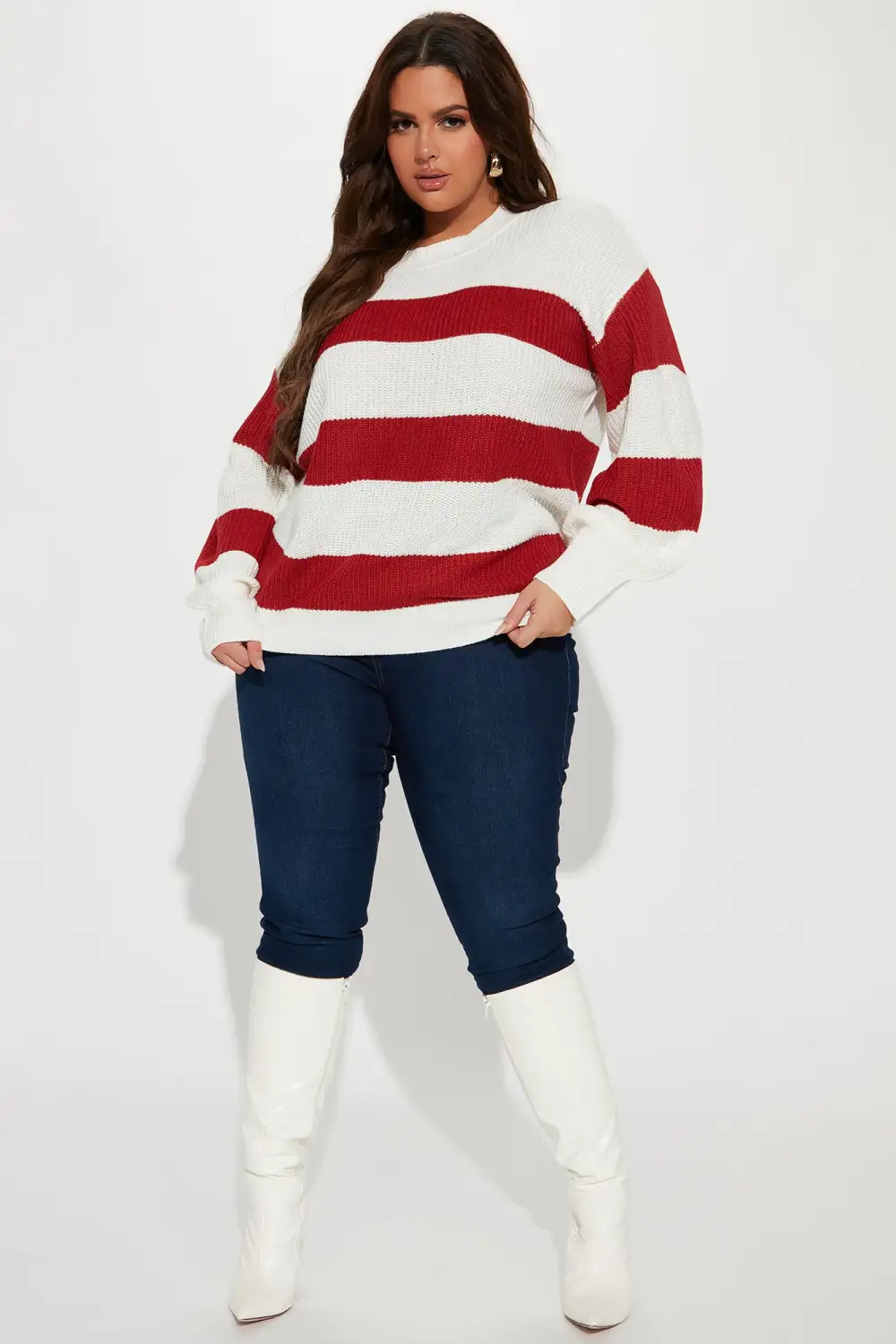 Autumn Dreams Striped Sweater - Rust/combo