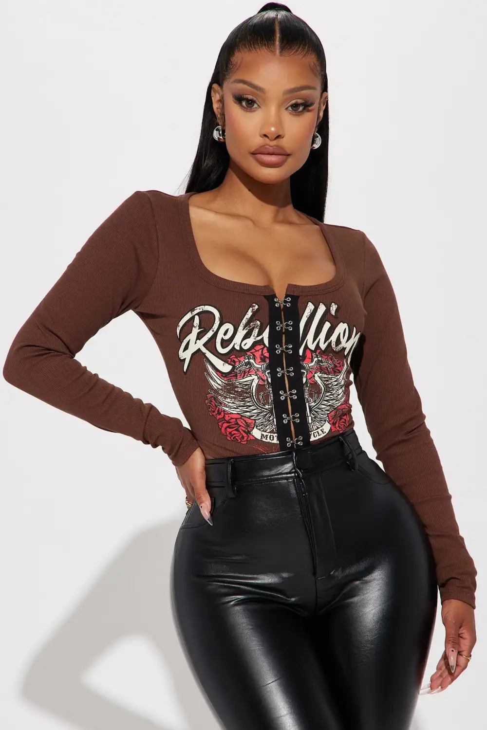 Breaking Rules Top - Brown