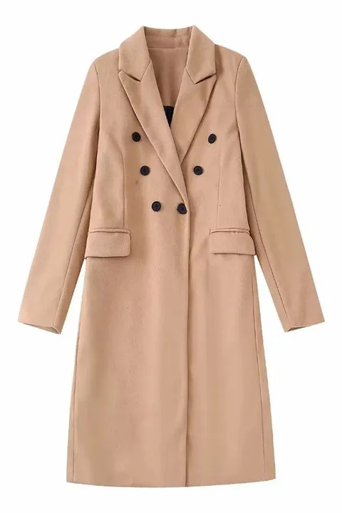 Casual Double Breasted Lapel Coat