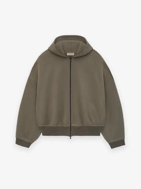 Double Wool Cashmere Hooded Bomber