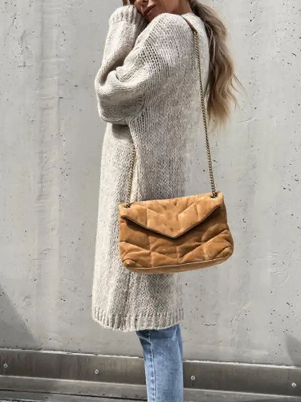 Solid Color Comfy Loose Sweater Cardigan