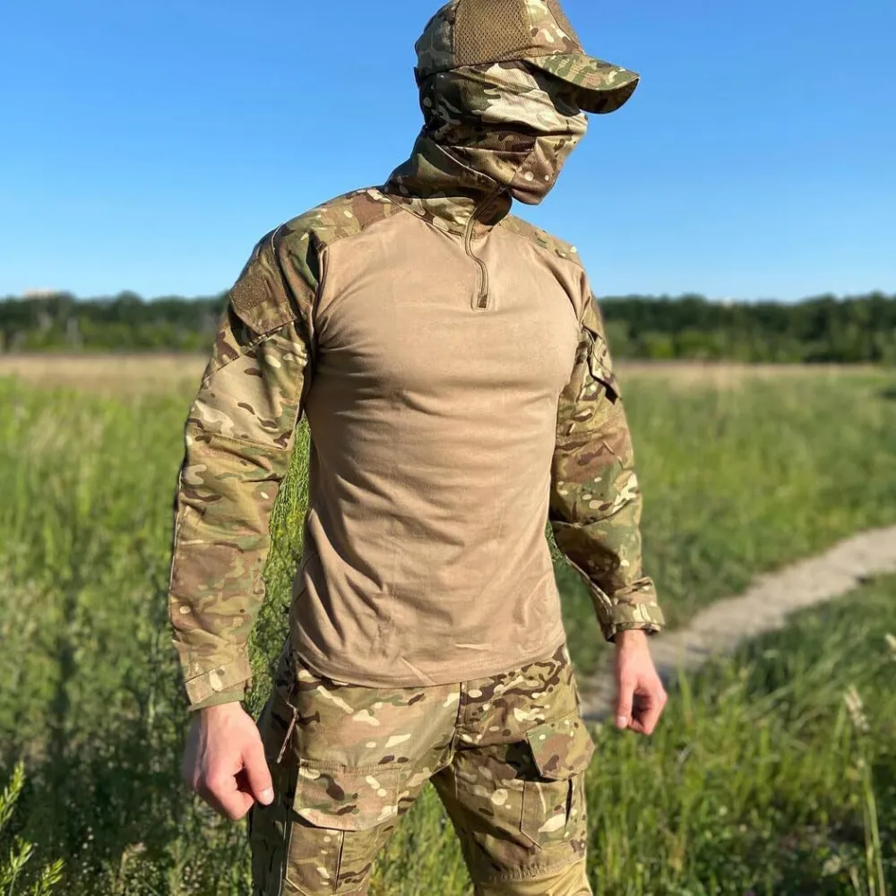 G3 Combat Shirts Camo Military Shirts with 4 Pockets Tactical Assault Long Sleeve for Paintball Airsoft