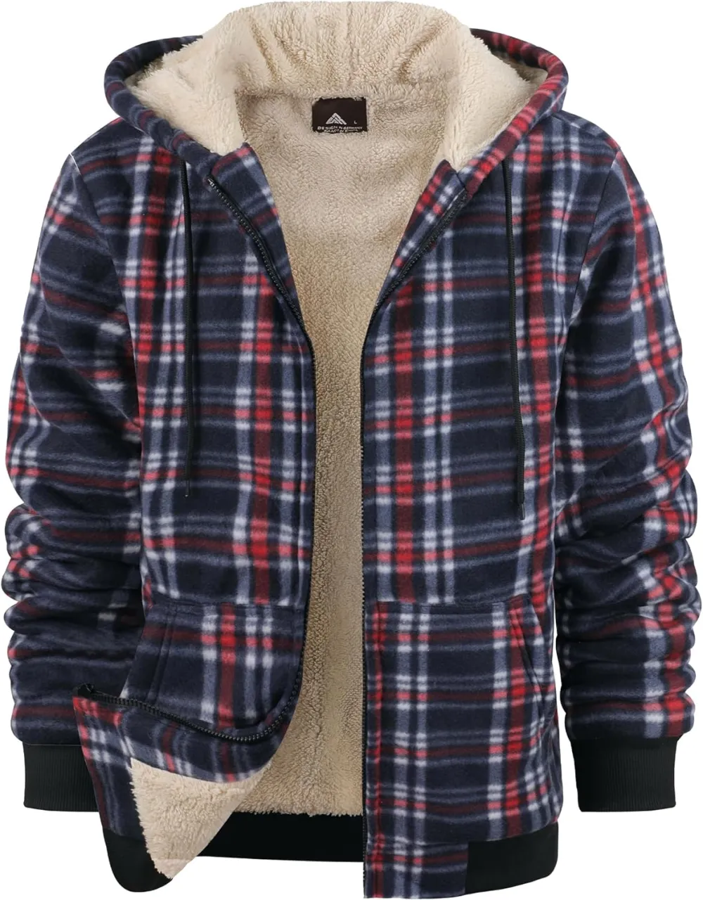 Mens Plaid Flannel Sherpa Lined Fleece Jackets