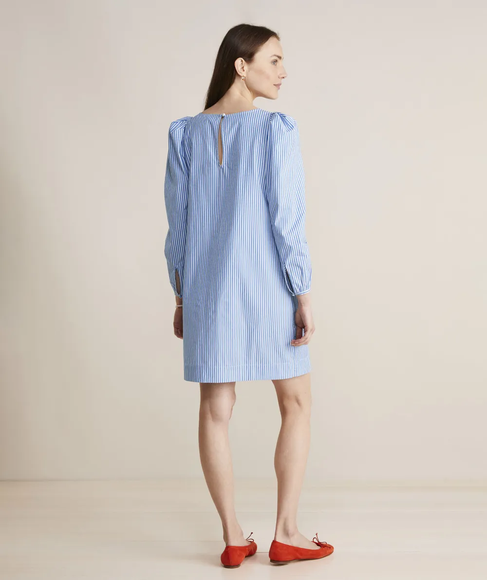 Poplin Puff-Sleeve Dress