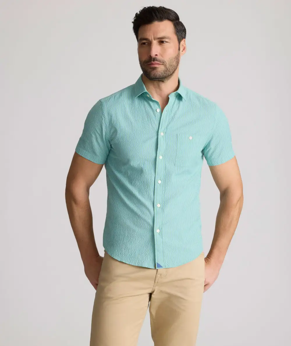 Performance Short-Sleeve Seersucker Shirt