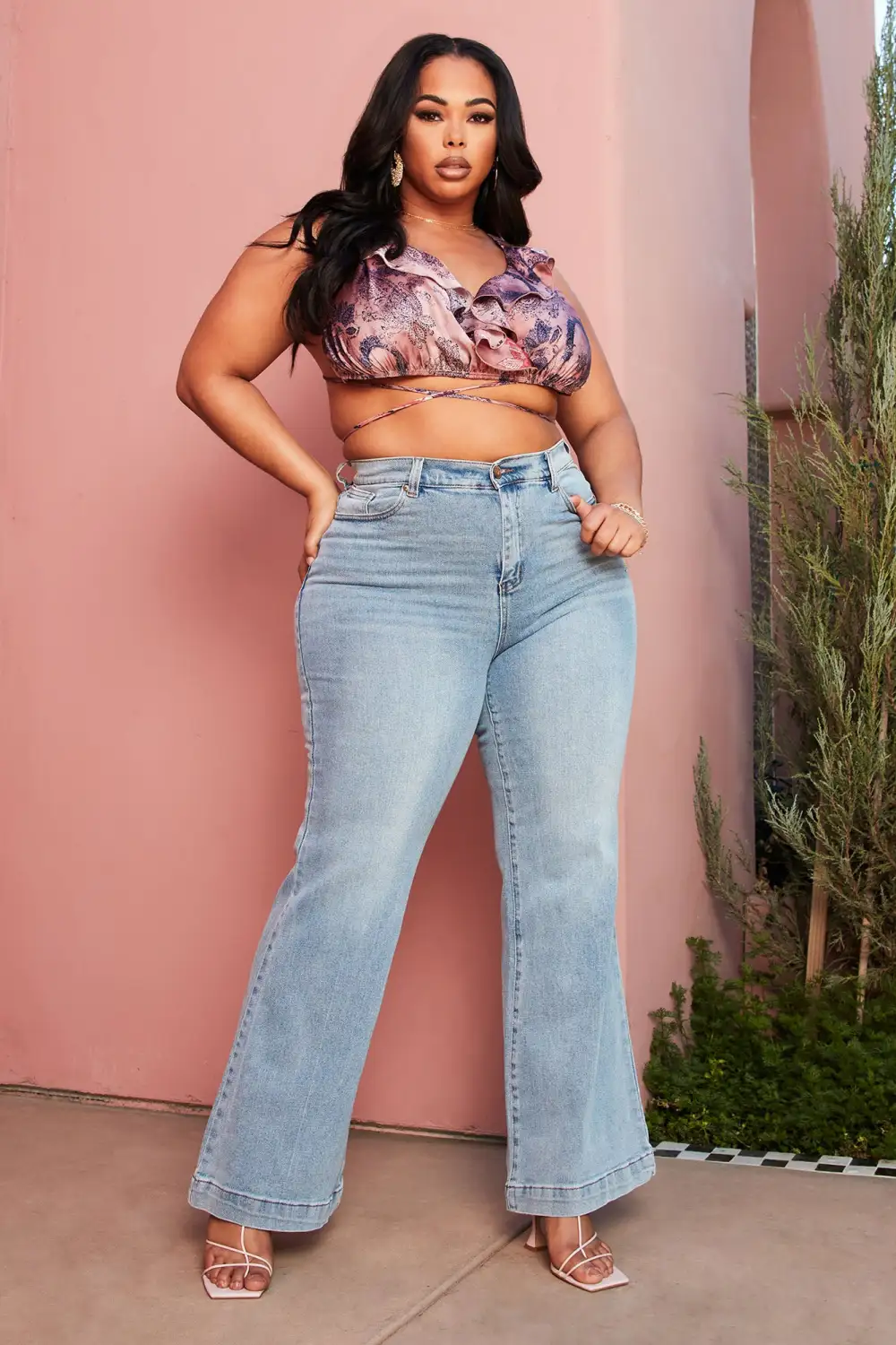 Bridge The Distance Wide Leg Jeans - Medium Blue Wash