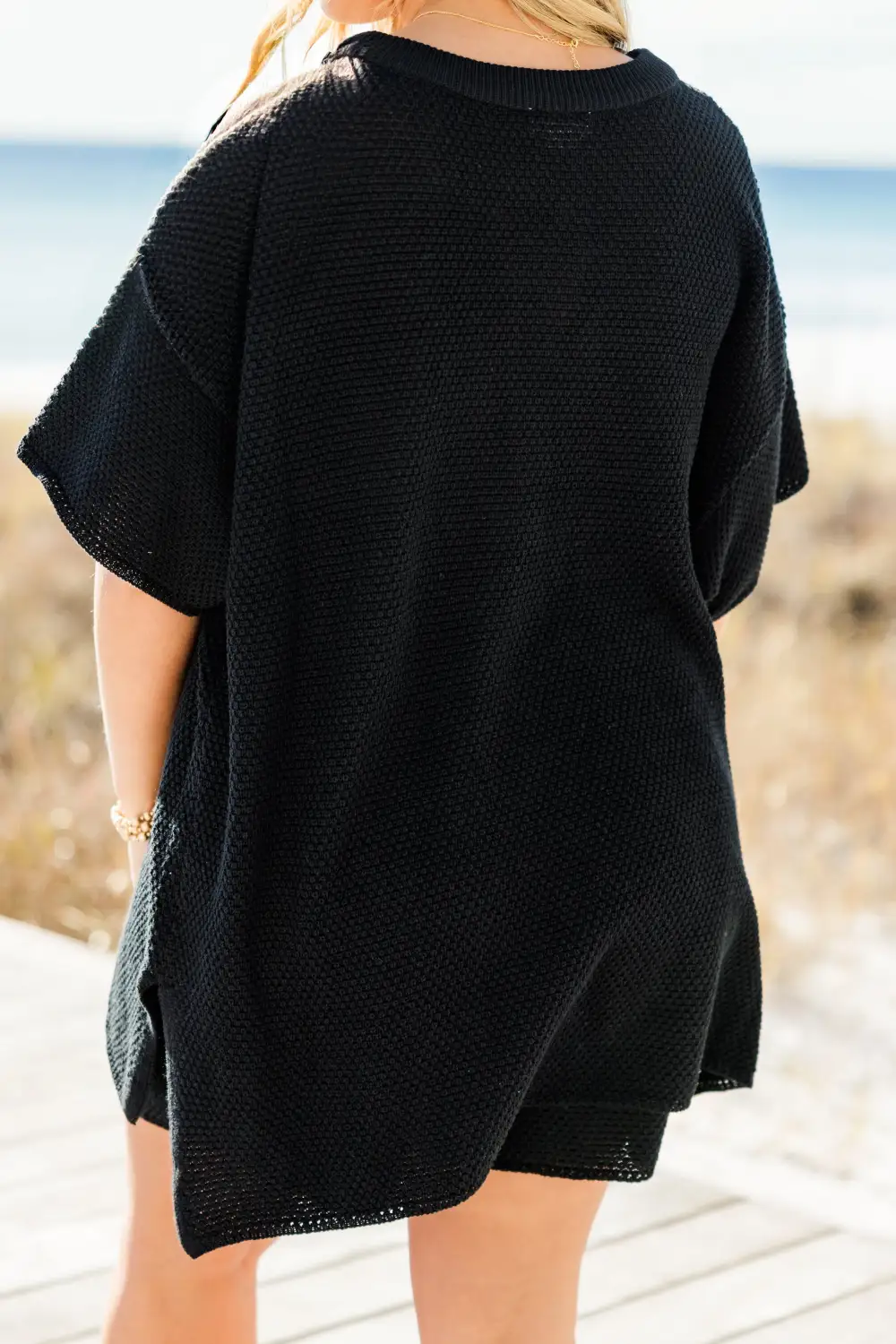 Off In Paradise Sweater Set, Black