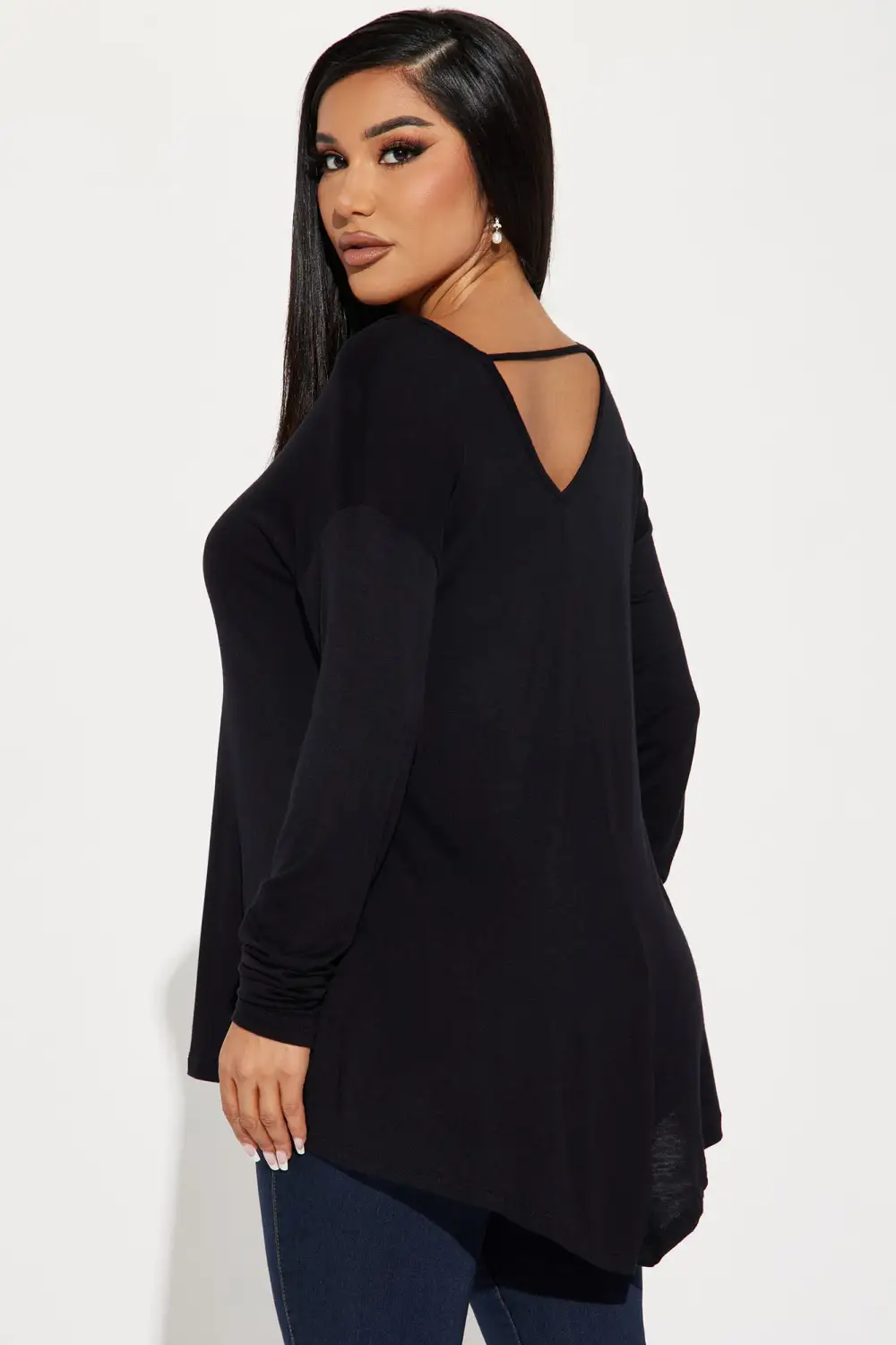 Victoria V-Neck Top - Black