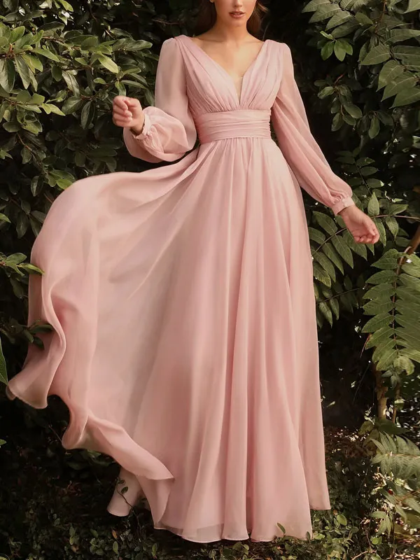 Airy chiffon party dress for women