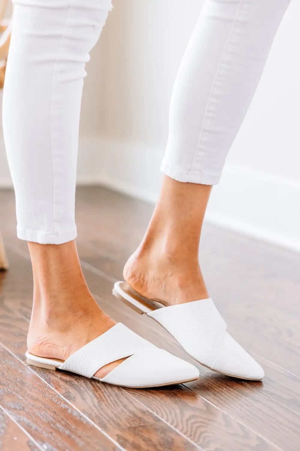 Easy Decisions White Flat Mules
