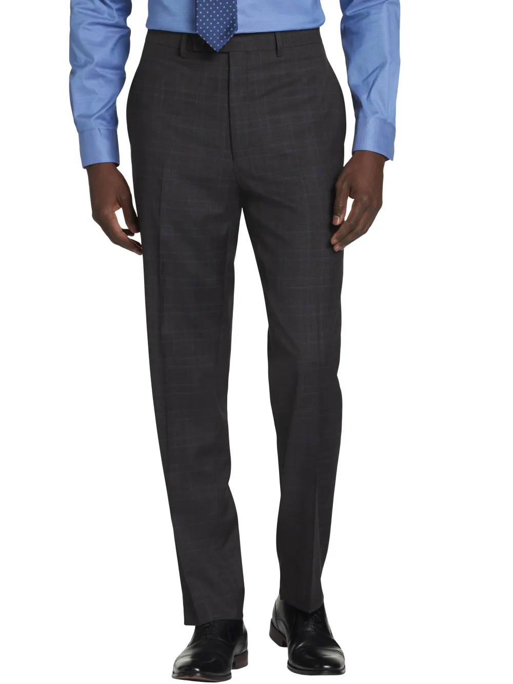 Michael Strahan Classic Fit Wool Blend Plaid Suit Pants