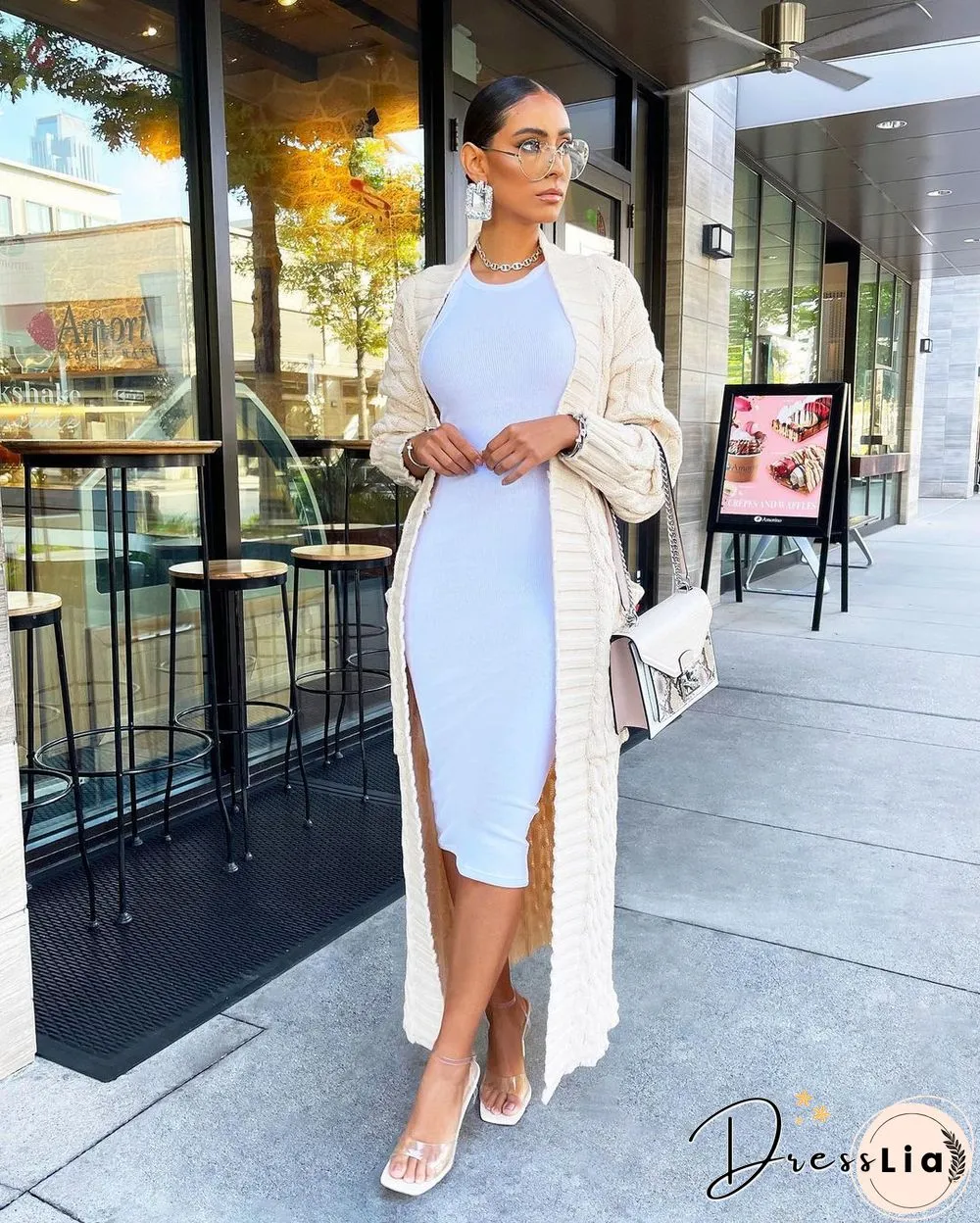 Winter Crochet Loose Long Twist Sweater Cardigan