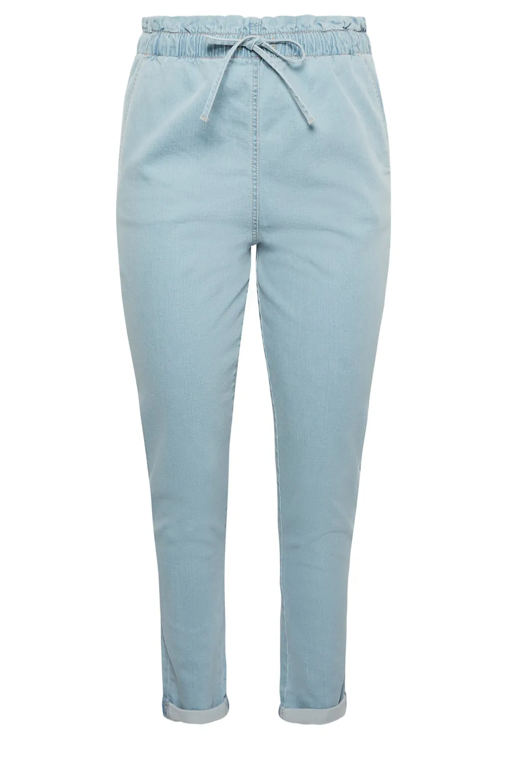 YOURS Curve Light Blue Paperbag Waist Stretch MOM Jeans