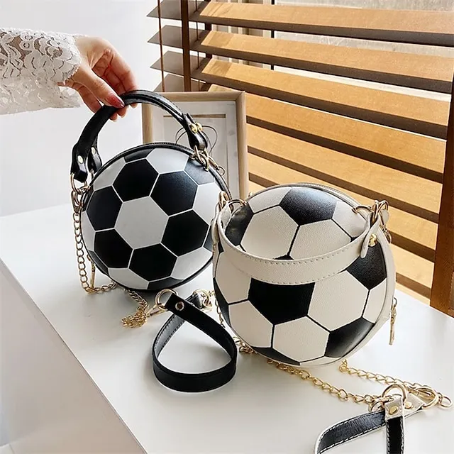 Women's Shoulder Bag PU Leather Party Daily Large Capacity Waterproof Durable White basketball White football Pink basketball