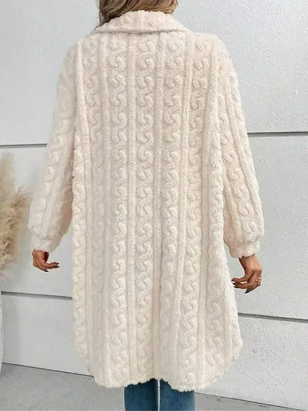 Women's Winter Coat Teddy Coat Coat Windproof Warm Outdoor Street Daily Going out Button Pocket Fleece Lined Single Breasted Lapel Fashion Plush Casual Minimalism Solid Color Regular Fit Outerwear