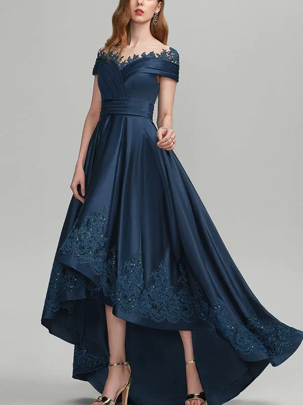 One Shoulder Irregular hem Elegant Chiffon Prom Dress
