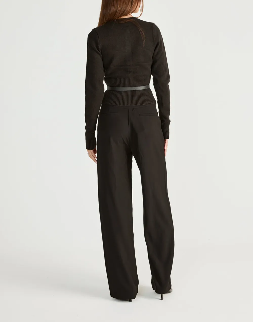 Stretch Ribbed-Knit Button-Down Top