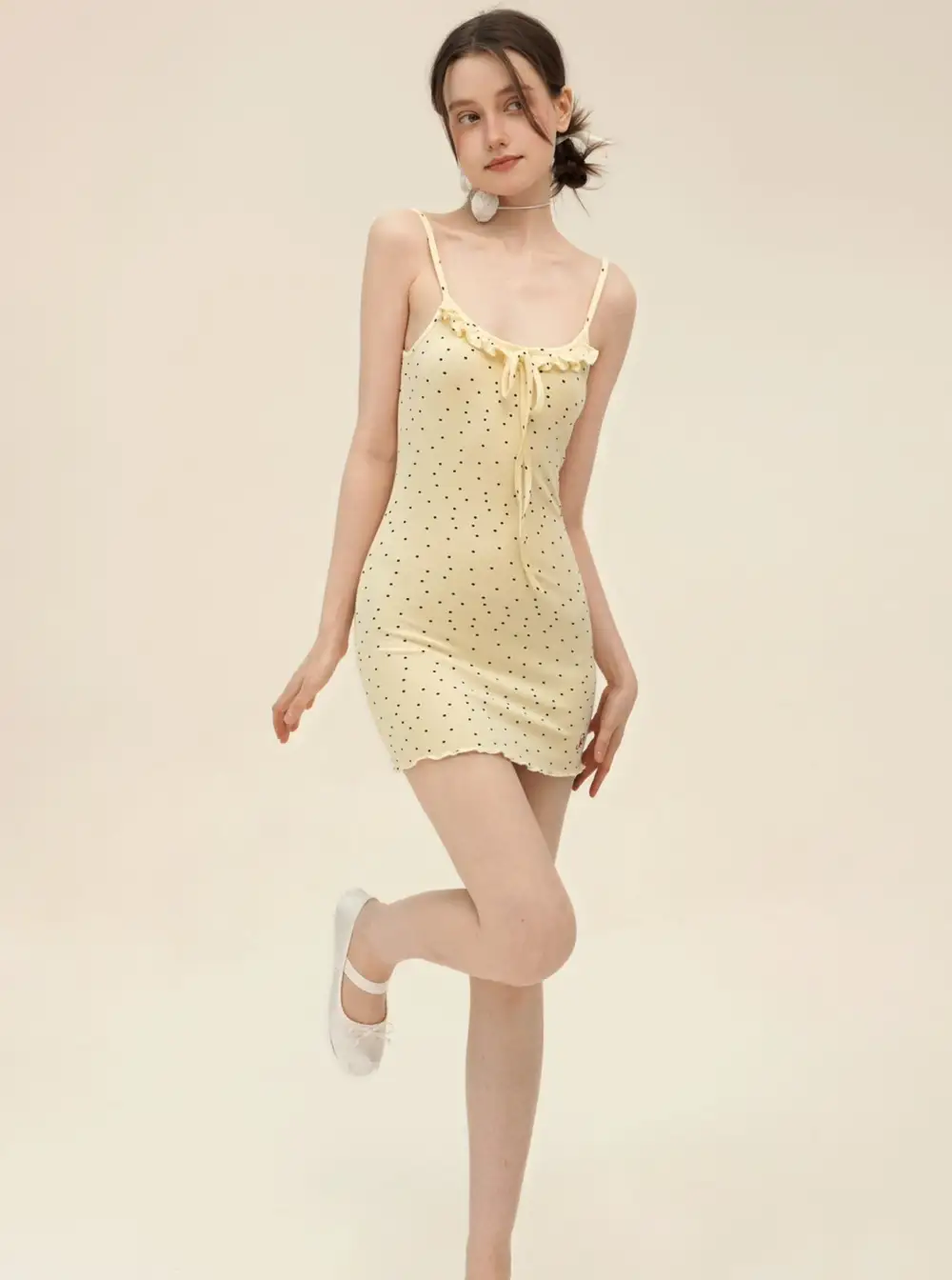Retro Cardigan With Slim Slip Dress Set-Up