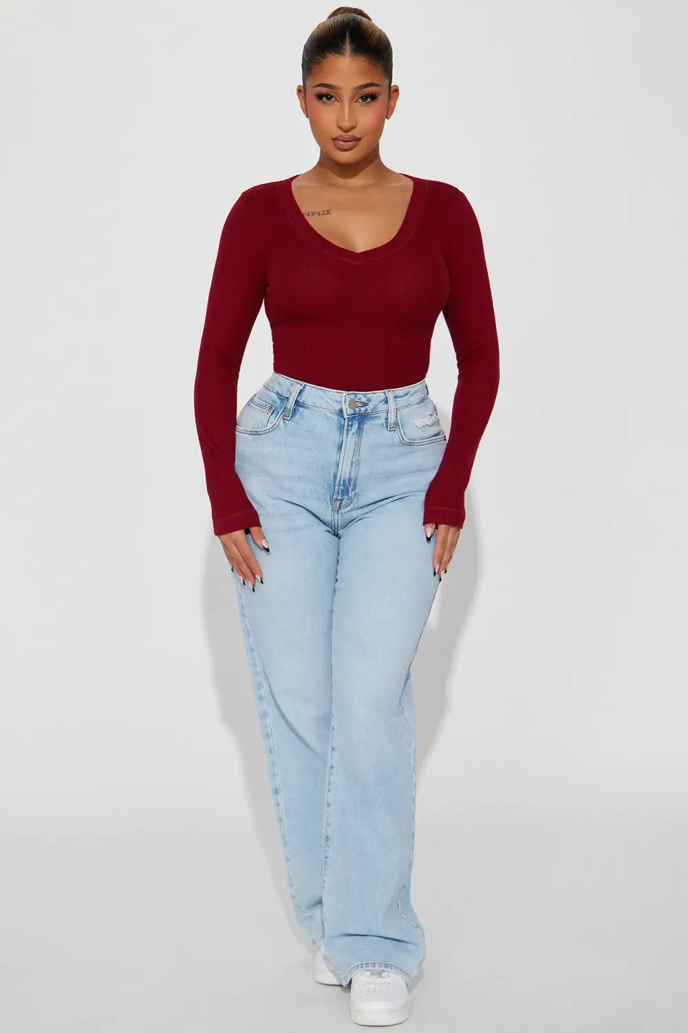 Kori Ribbed Top - Burgundy