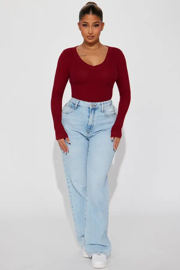 Kori Ribbed Top - Burgundy