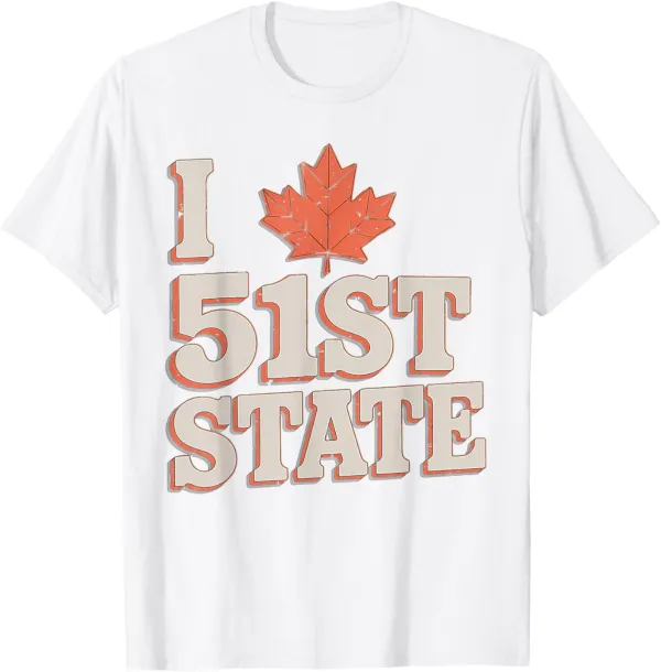 I Love 51St State Funny Red Heart Canada 51st State USA T-Shirt