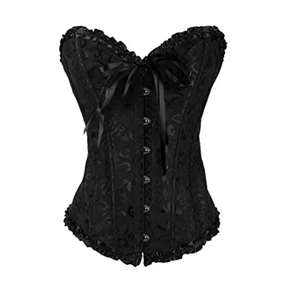 Women's Corsets Trachtenmieder Christmas Halloween Wedding Party Birthday Party Xmas Plus Size Apricot Creamy-white Black Red Country Bavarian Overbust Corset Hook & Eye Lace Up Tummy Control Push