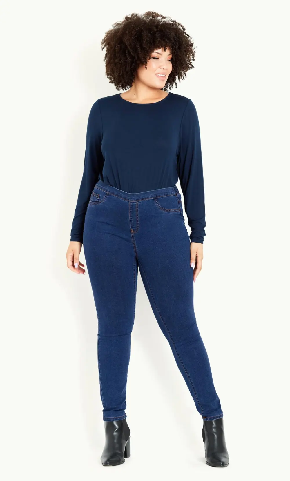 Evans Blue Mid Wash Denim Jegging