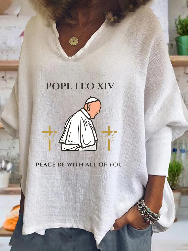 Women's Habemus Pope Leo Xiv Peace Be With All Of You Shirt