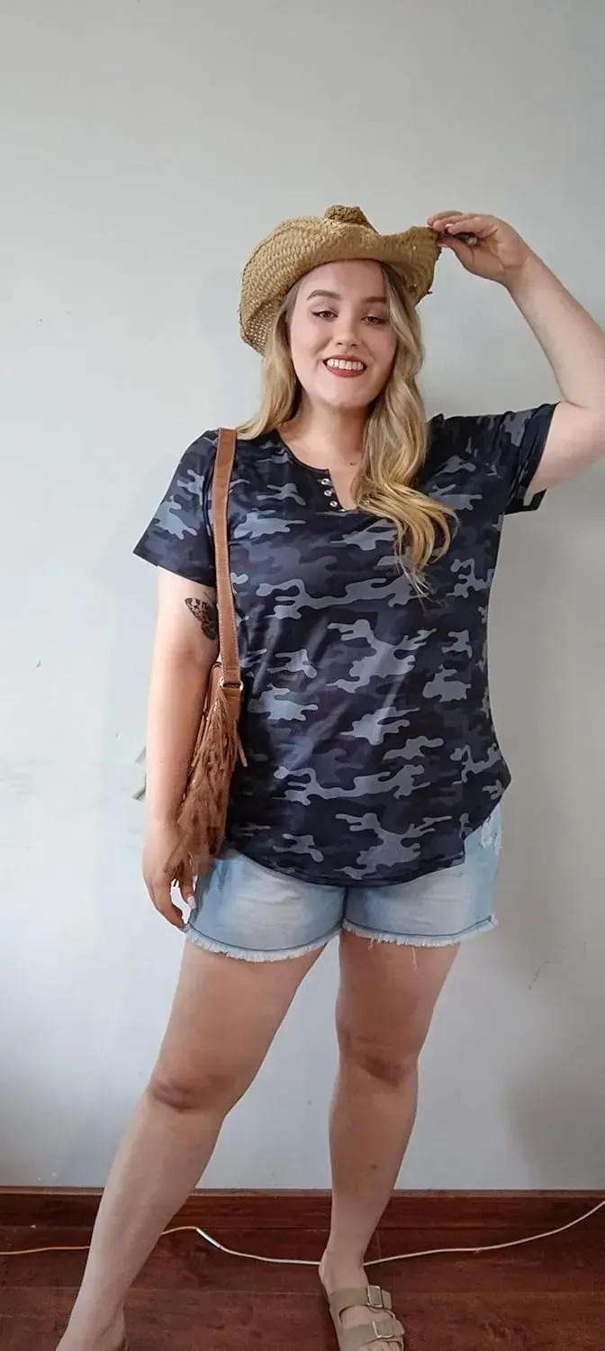 TIYOMI Plus Size T Shirt for Women Short Sleeve Tunic Cross Line Shirts Round Neck Tops Summer Blouse XL-5XL 14-28