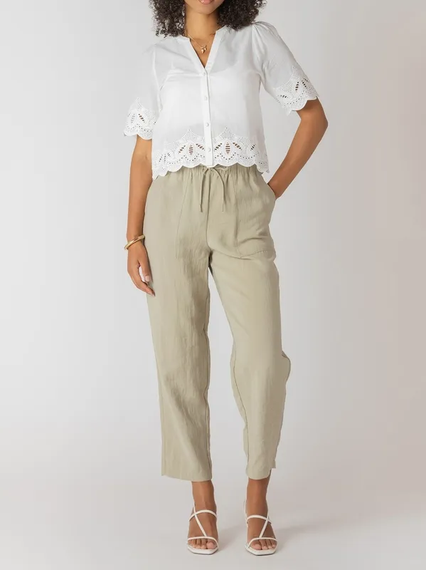 Drawstring Straight Leg Pull-On Pant