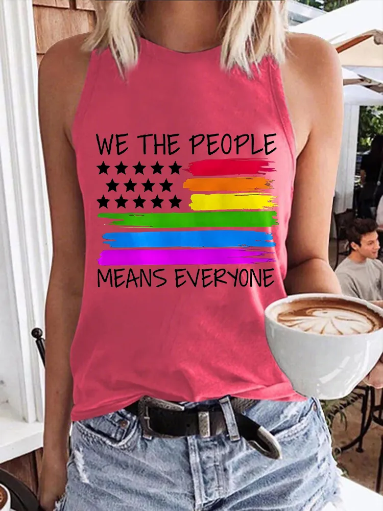 Women'S We The People Means Everyone Round-Neck Sleeveless Vest