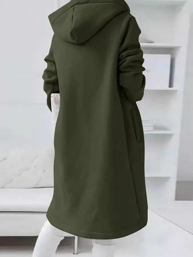 Women's Mid-Length Fleece Zip Hoodie