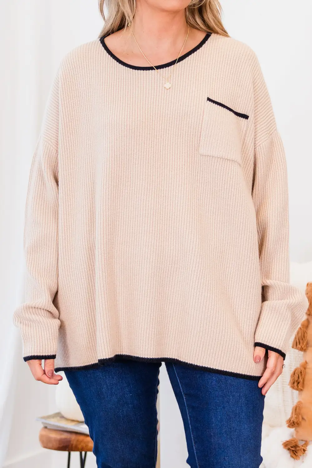 Can't Keep Going Sweater, Taupe