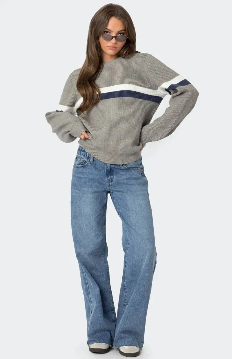 Edikted Nautical Striped Oversized Sweater