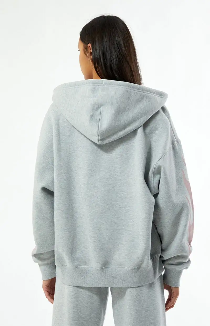 PacSun Pink Flames Full Zip Hoodie